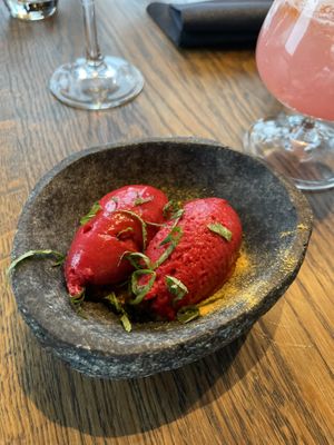 Beerensorbet  at Funken Lodge in Longyearbyen