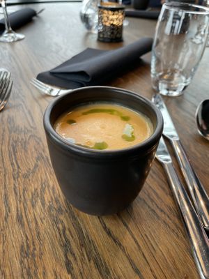 Kürbis-Süsskartoffelsuppe  at Funken Lodge in Longyearbyen