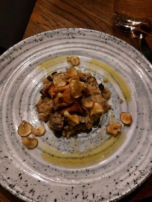 5: Mushroom risotto at Funken Lodge in Longyearbyen