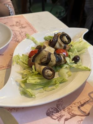 Vegan starter (chickpea cream inside)   at Gli Angeletti in Rome