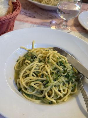 Zucchini pasta  at Gli Angeletti in Rome