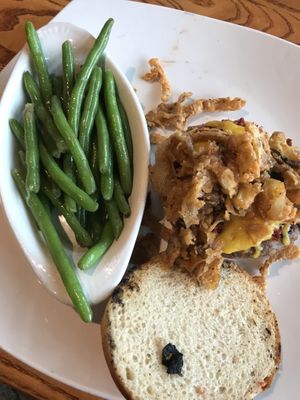 Beyond Meat Burger (fries are not vegan as in same oil as chicken) so had beans  at Otto's Pub and Brewery in State College
