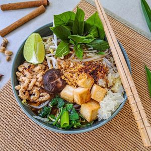 Thai Vegan Boat Noodles  at Life On Plants in Phuket
