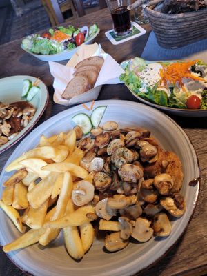 Veganes Schnitzel mit Pommes🥰 at Mellerhannese-Schoppekaffee in Muenzenberg