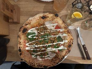 Vegan kale cesars pizza (seasonal menu).  at 60 seconds to Napoli in Berlin