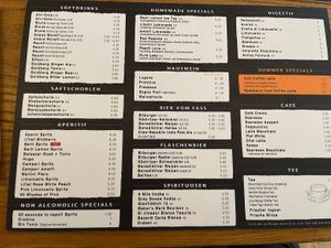 Menu drinks   at 60 seconds to Napoli in Berlin