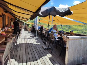 Outdoor seating at Bergrestaurant Alphitta in Zermatt