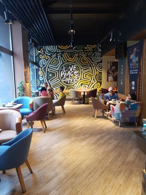 Inside at Tucano Coffee in Bucharest