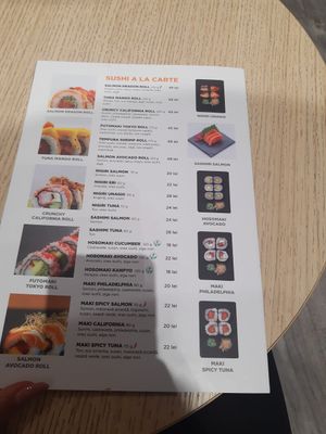 Menu2 at Japanos Athenaeum in Bucharest