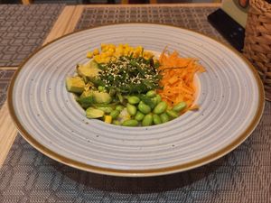 Veggie Poke Bowl at Japanos Athenaeum in Bucharest