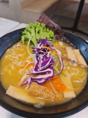 Miso ramen at Red Apple 红苹果素食 - Tampines in East Singapore