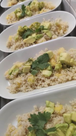 Quinoa salad, avocado, ananas, mango. at Cajual Vegan Foodsters in Loule