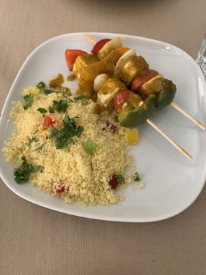 Tofu skewers tapa. Amazing  at Cajual Vegan Foodsters in Loule