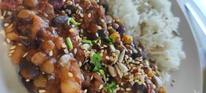 Excelente chilli nhammmmmm at Cajual Vegan Foodsters in Loule