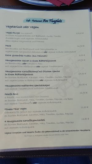 Reguläre vegane Hauptgerichte 😋💚🌱 at Cafe Restaurant Am Flugplatz in Wyk Auf Foehr
