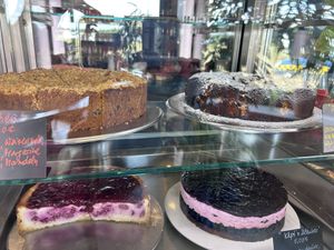 Kuchenvitrine  at Cafe Restaurant Am Flugplatz in Wyk Auf Foehr