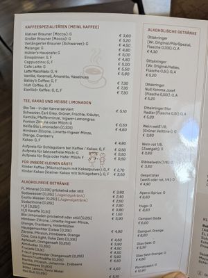 Menu at Hübler Kaffee - Konditorei in Vienna