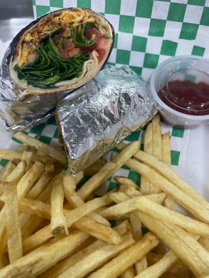 Breakfast burrito at Araujo's Plant Powered - Ghost Kitchen in Las Vegas