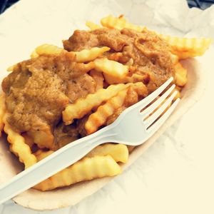 Cheesy Fries at Loving Hut Express - Food Cart in Vancouver