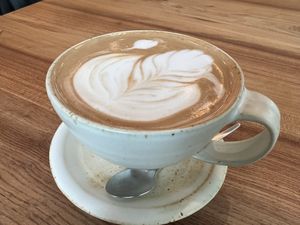 Mocha with house made almond milk  at Little Saint in Healdsburg