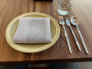 Place setting  at Little Saint in Healdsburg