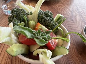 RAW FARM VEGETABLES  at Little Saint in Healdsburg