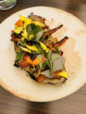 Carrot tartine  at Little Saint in Healdsburg