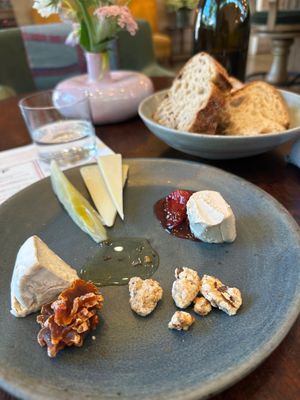 Cheese plate at Little Saint in Healdsburg