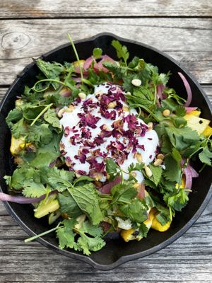 The chickpea pancake - savory goodness!   at Little Saint in Healdsburg