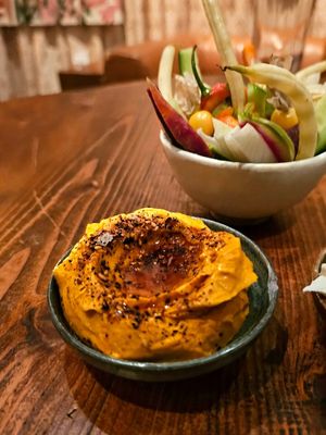 Carrot tahini at Little Saint in Healdsburg