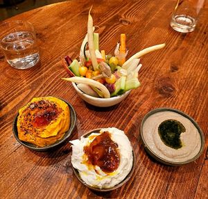 Farm vegetables with all dips at Little Saint in Healdsburg