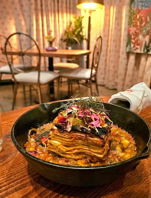 Summer squash lasagna at Little Saint in Healdsburg