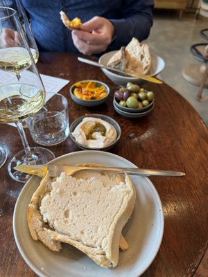 Smoky carrot dip and cultured cashew crème   at Little Saint in Healdsburg