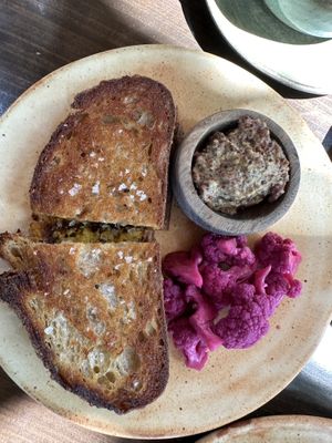 Grilled cheese ( I personally didn’t like it. Not a lot of cheese on it)   at Little Saint in Healdsburg