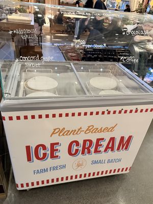 Ice cream case near coffee bar   at Little Saint in Healdsburg