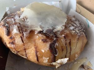 Vanilla and custard doughnut   at Belén Vegan Bakery in Wellington