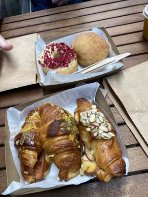 Croissants and donuts   at Belén Vegan Bakery in Wellington