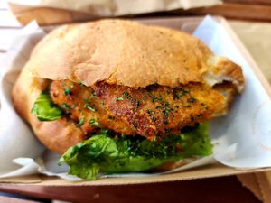 Buffalo Chicken Roll at Belén Vegan Bakery in Wellington
