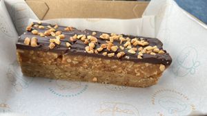 Raw protein snickers bar (gluten-free)  at Belén Vegan Bakery in Wellington