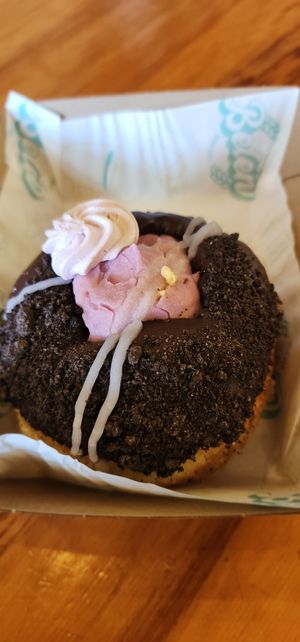Ube Chocolate Cheesecake Donut at Belén Vegan Bakery in Wellington