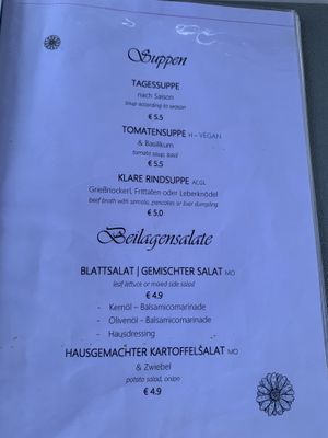 Menu - soups (tomato soup)  at Seehaus Cafe Restaurant Pizzeria in Riegersburg