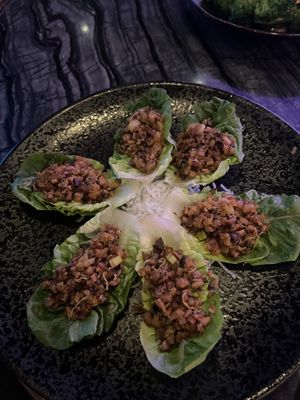 Lettuce wraps were lovely the subtle truffle was nice  at Mott 32 in Las Vegas