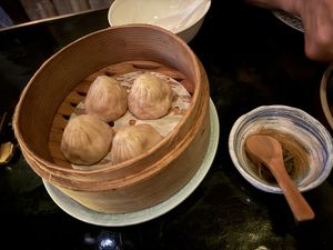 Pork dumplings   at Mott 32 in Las Vegas