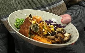 Vegan, with scrambled soja instead of egg at Flow Yoga & Food in Delft