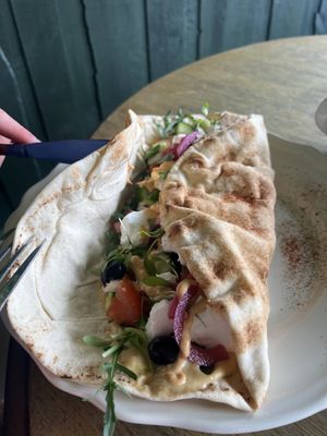 Vegan feta flatbread   at Wild Cafe in Marsden