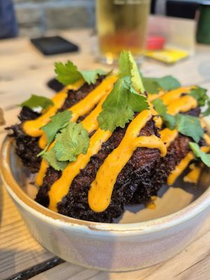 Sweet potato and bean fritters at Peel Street Social in Marsden