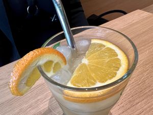 non-alcoholic club mate & OJ  at Katzentempel - Leipzig Mitte in Leipzig