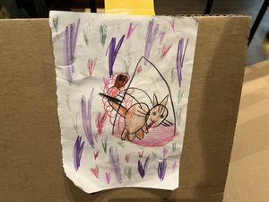 cat drawing inside café  at Katzentempel - Leipzig Mitte in Leipzig