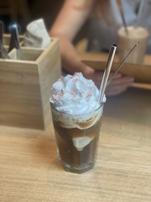 Coffee with ice cream and whipped cream   at Katzentempel - Leipzig Mitte in Leipzig