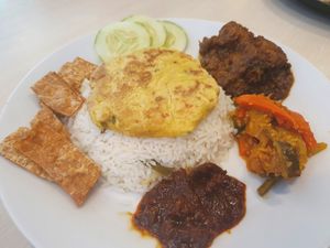 Rendang rice set + vegan egg at Gopal's The Holy Cow in East Singapore